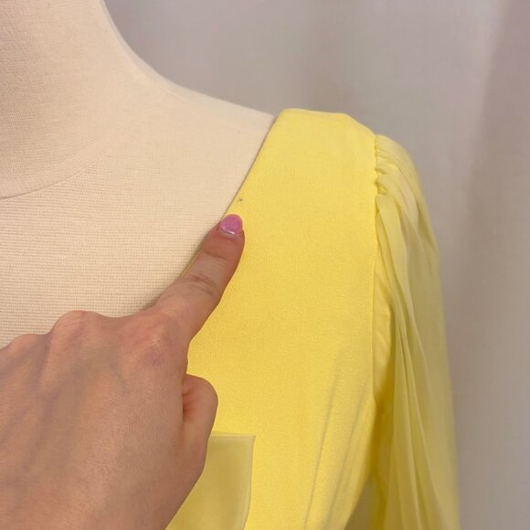 Vintage yellow Megan Draper bell sleeve mini dress - fits like a small - Picture 7 of 10